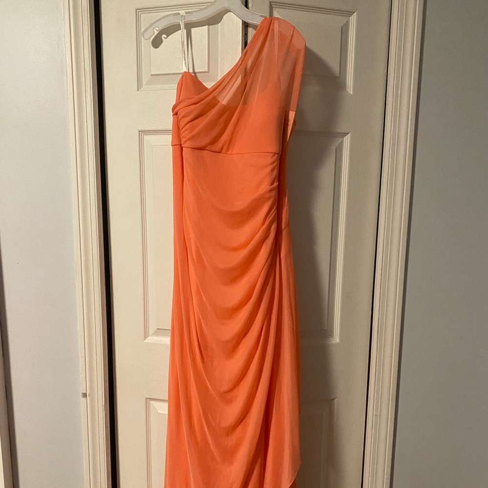 NEVER WORN Coral Off the Shoulder Dress
